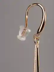 Серьги подвески висячие фианит аквамарин силиконовыми застежки Xuping