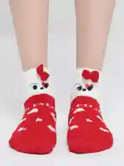 Коралловый махровые женские носки 3D