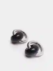 Серебряный золотые и серебряные Серьги-конго/ бублики/  кольца с синим авантюрином