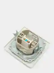 Розетка компьютерная и телефонная UNIVersal серия "Севиль" 1А, RJ45, RJ12, белая