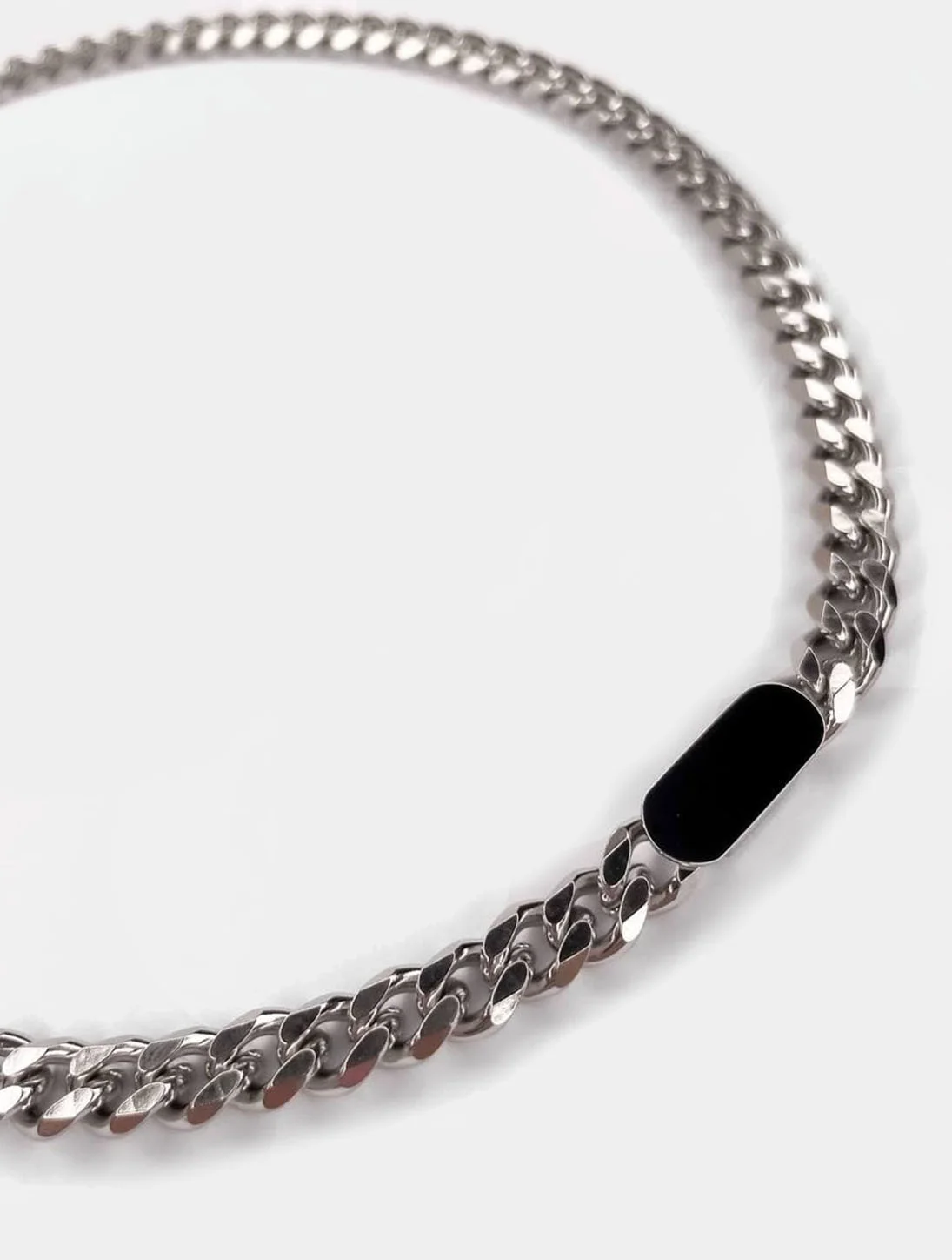 Серебряный цепочка на шею из титановой стали, унисекс