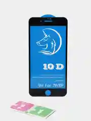 Черный защитное стекло STiX 10D iPhone 7+/8+ с рамкой, черное (PREМIUМ Олеофобное)