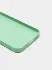 Мятный чехол силиконовый со стеклянной панелью для iPhone 13 Pro