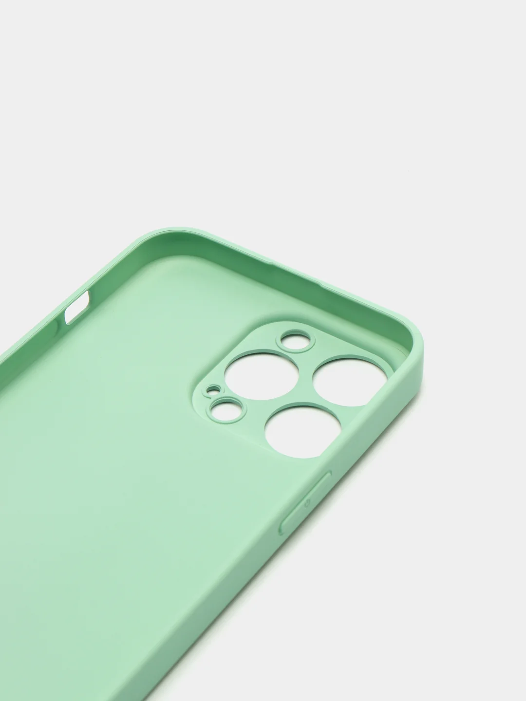 Мятный чехол силиконовый со стеклянной панелью для iPhone 13 Pro