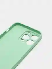 Мятный чехол силиконовый со стеклянной панелью для iPhone 13 Pro