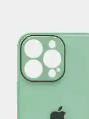 Мятный чехол силиконовый со стеклянной панелью для iPhone 13 Pro