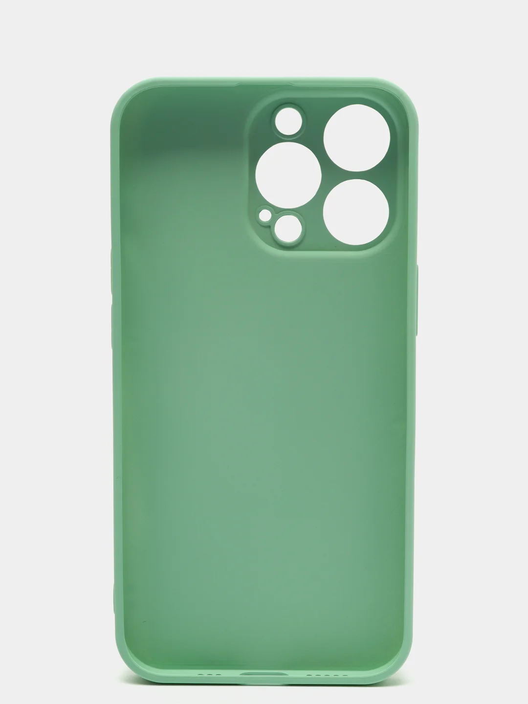 Мятный чехол силиконовый со стеклянной панелью для iPhone 13 Pro