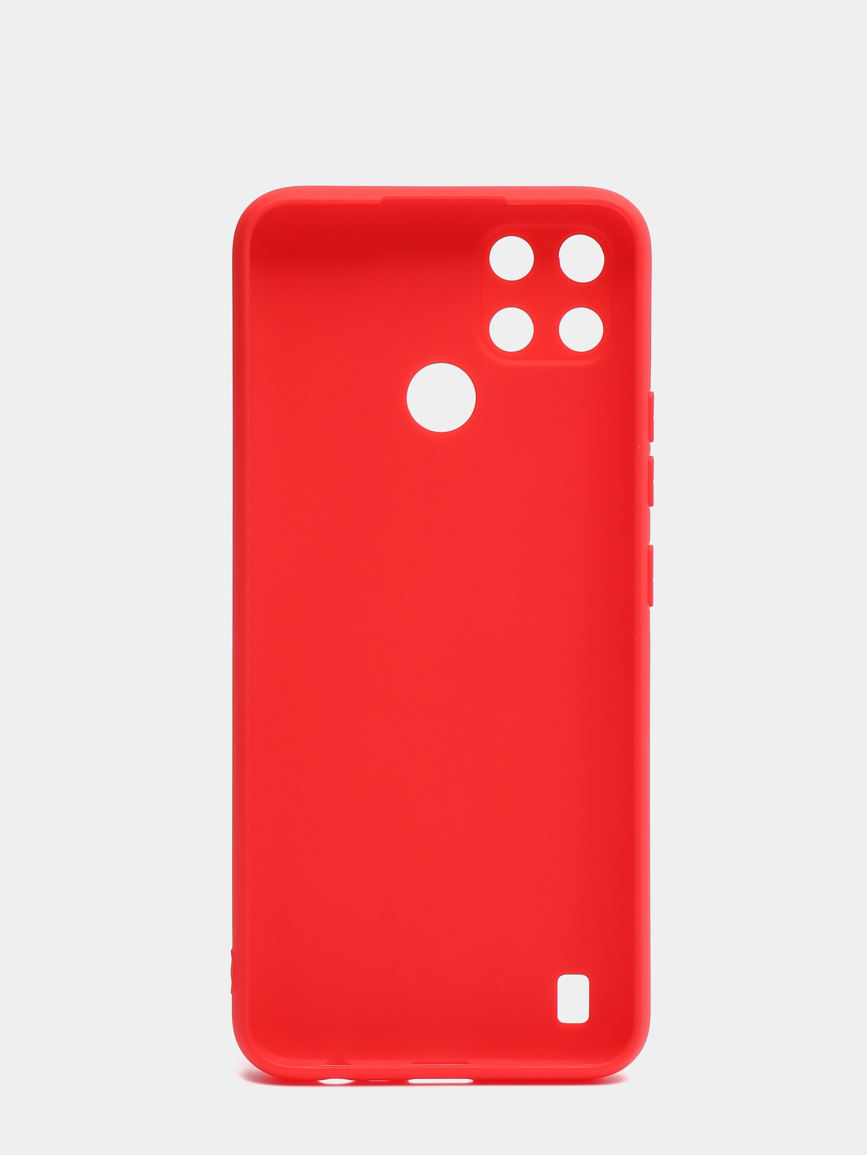 Красный чехол для Realme C21Y силиконовый, с защитой камеры