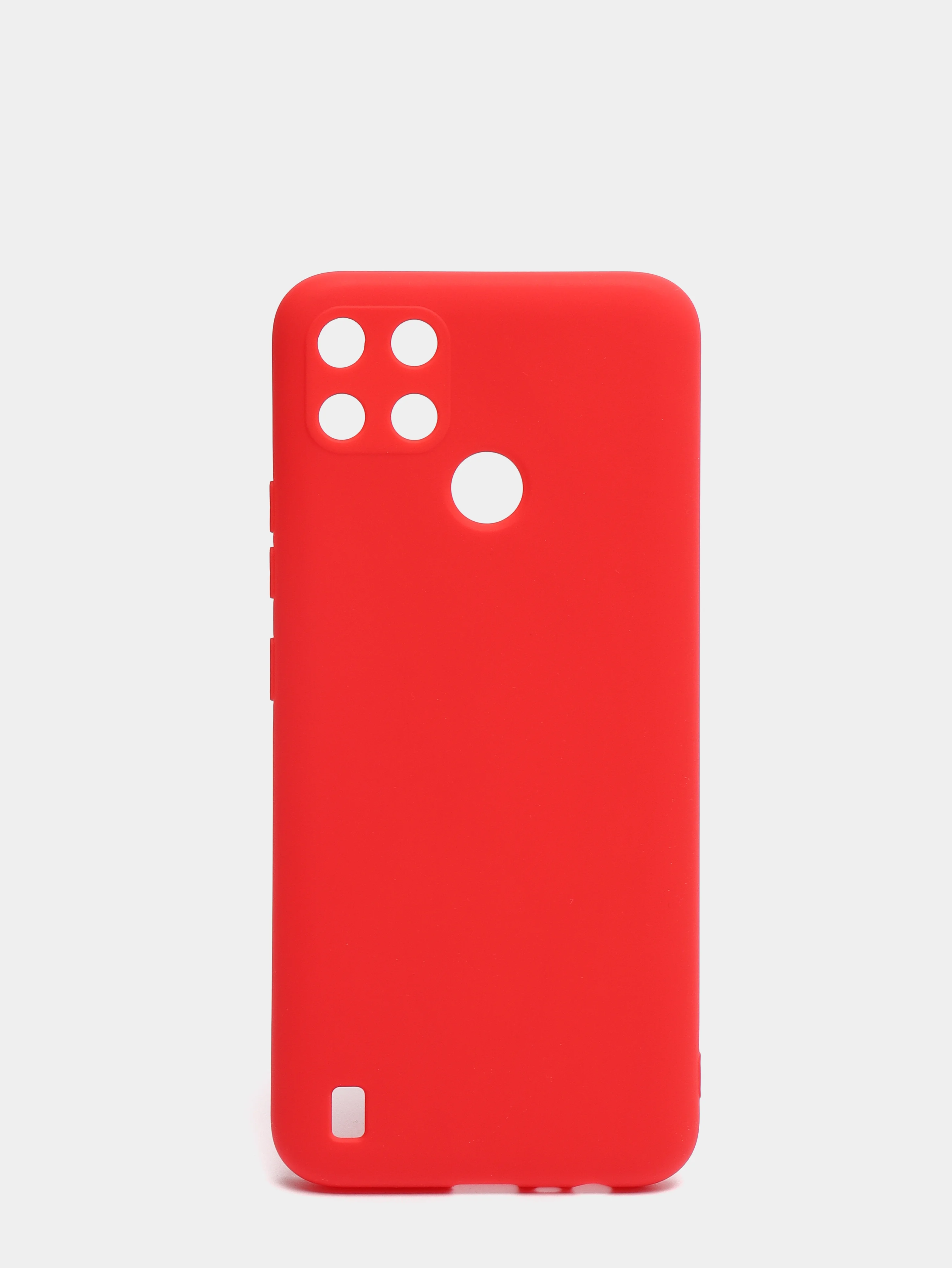 Красный чехол для Realme C21Y силиконовый, с защитой камеры