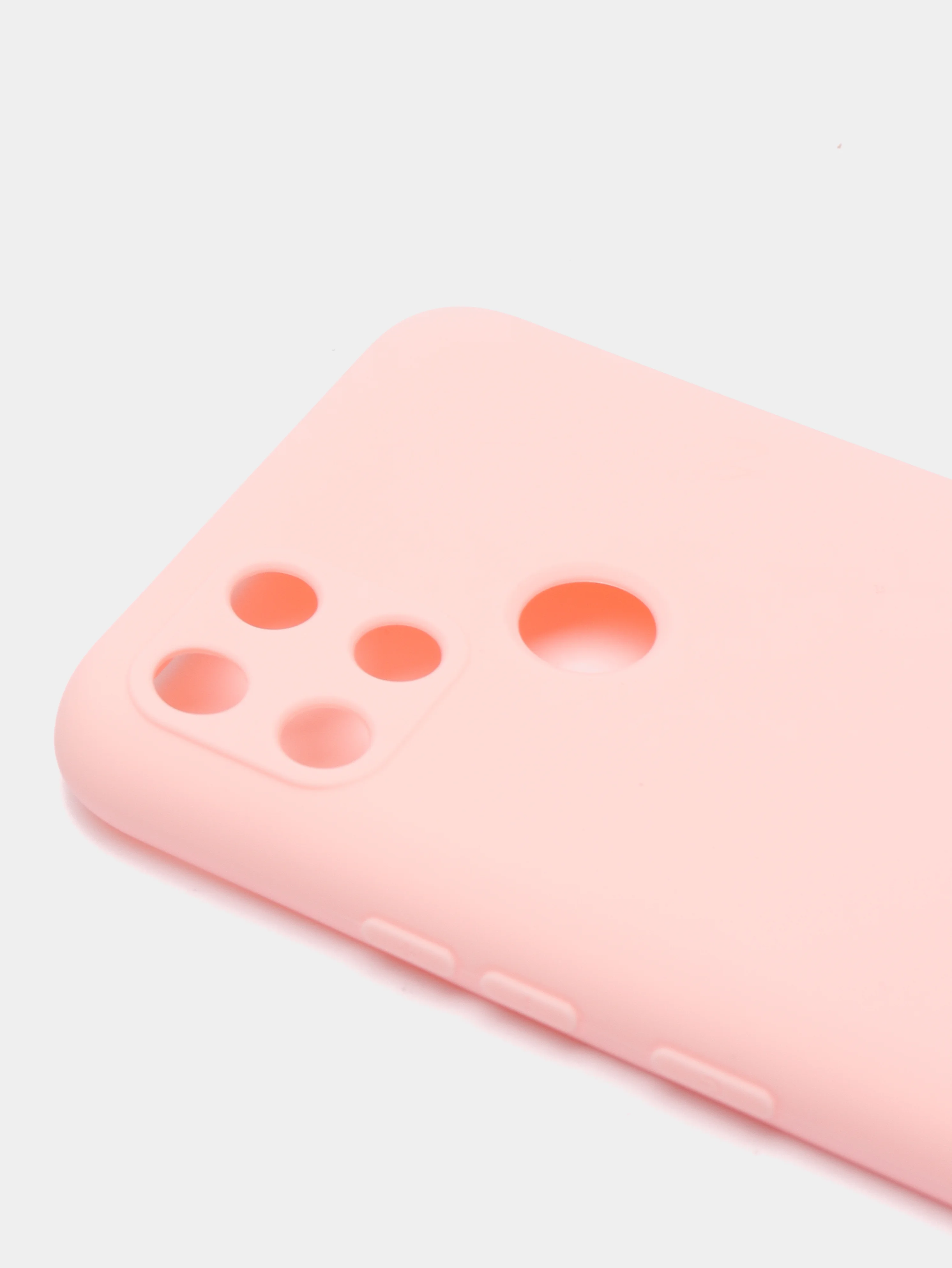 Розовый чехол для Realme C21Y силиконовый, с защитой камеры