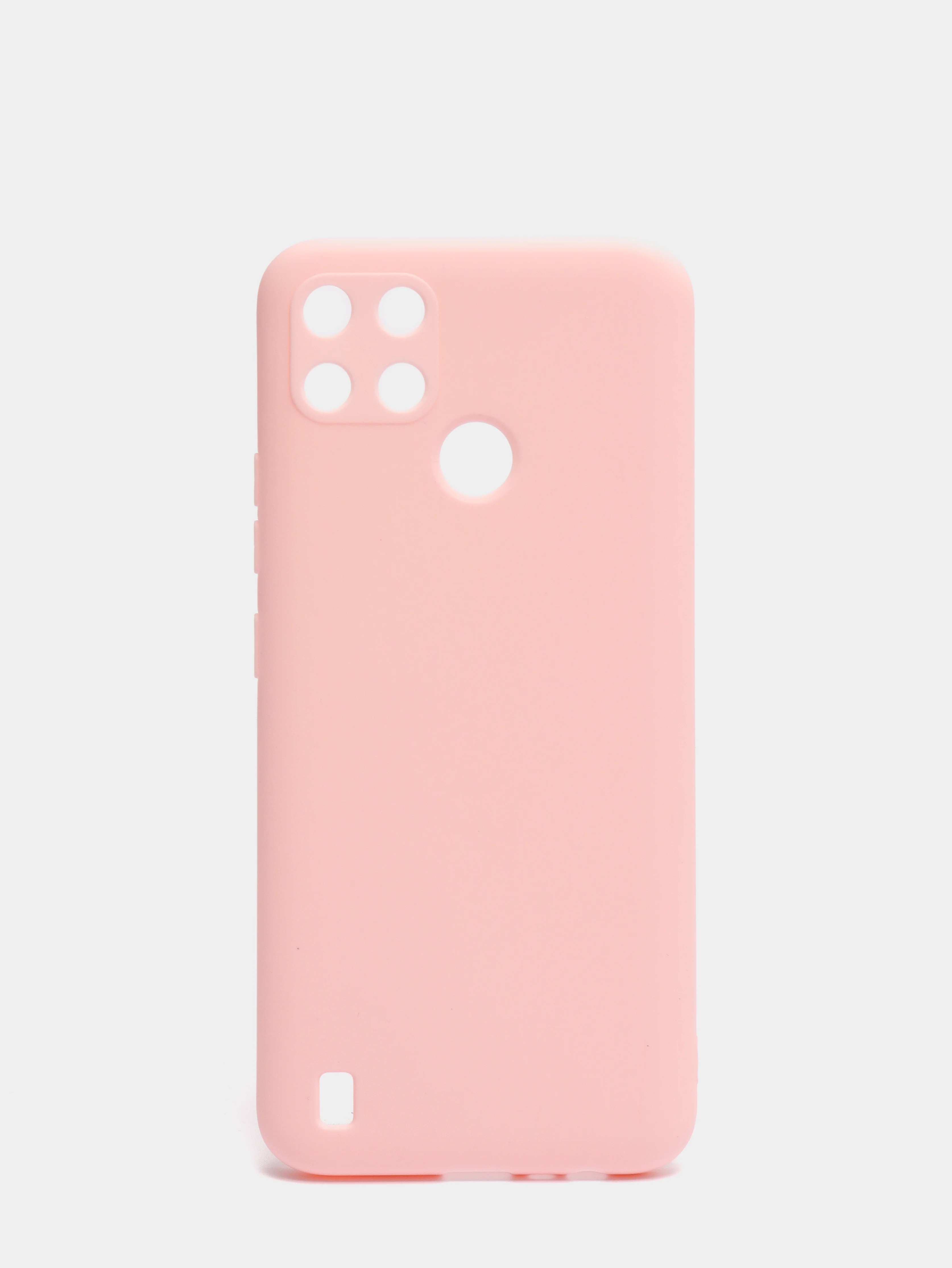 Розовый чехол для Realme C21Y силиконовый, с защитой камеры