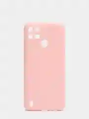 Розовый чехол для Realme C21Y силиконовый, с защитой камеры