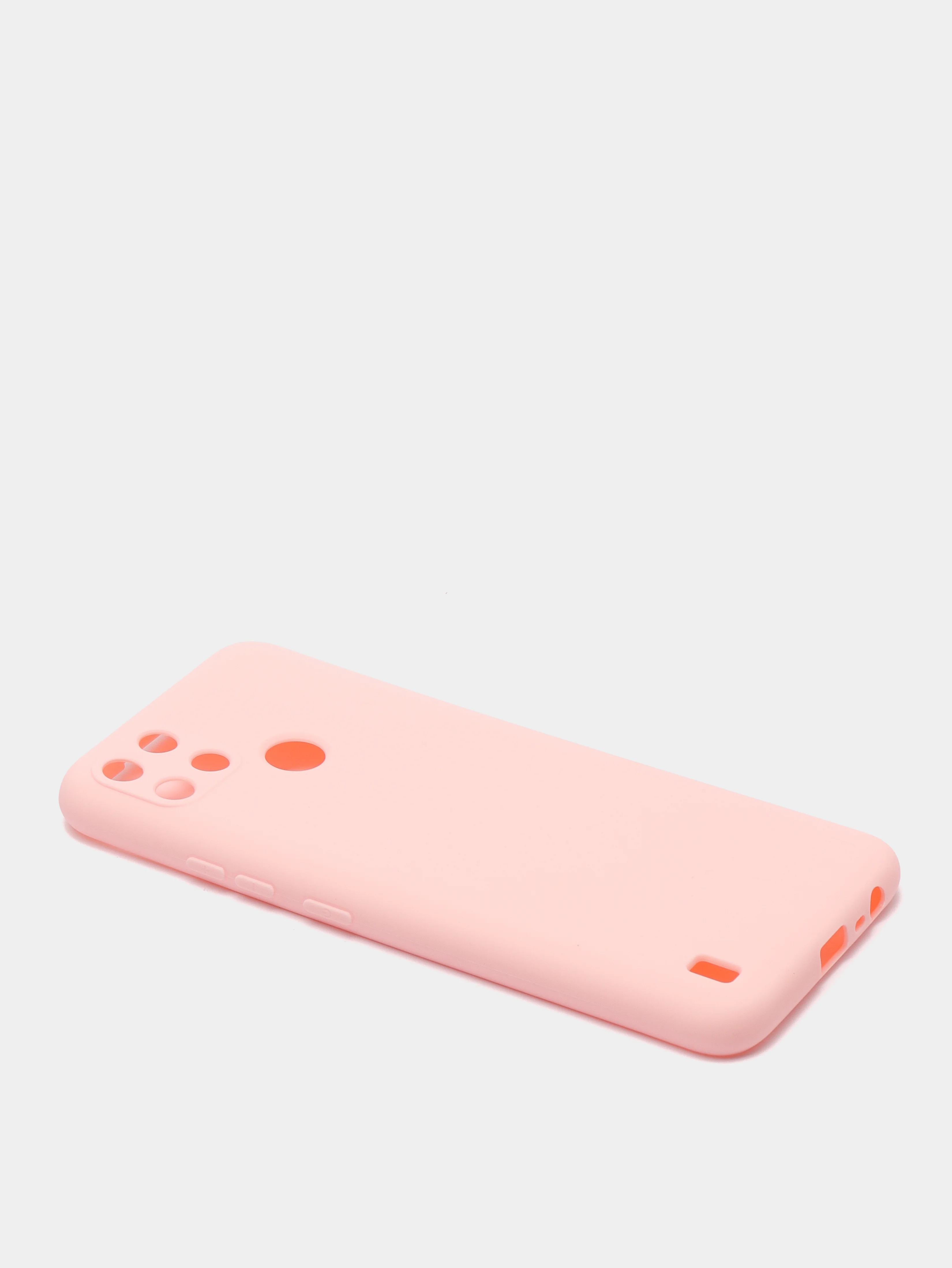 Розовый чехол для Realme C21Y силиконовый, с защитой камеры