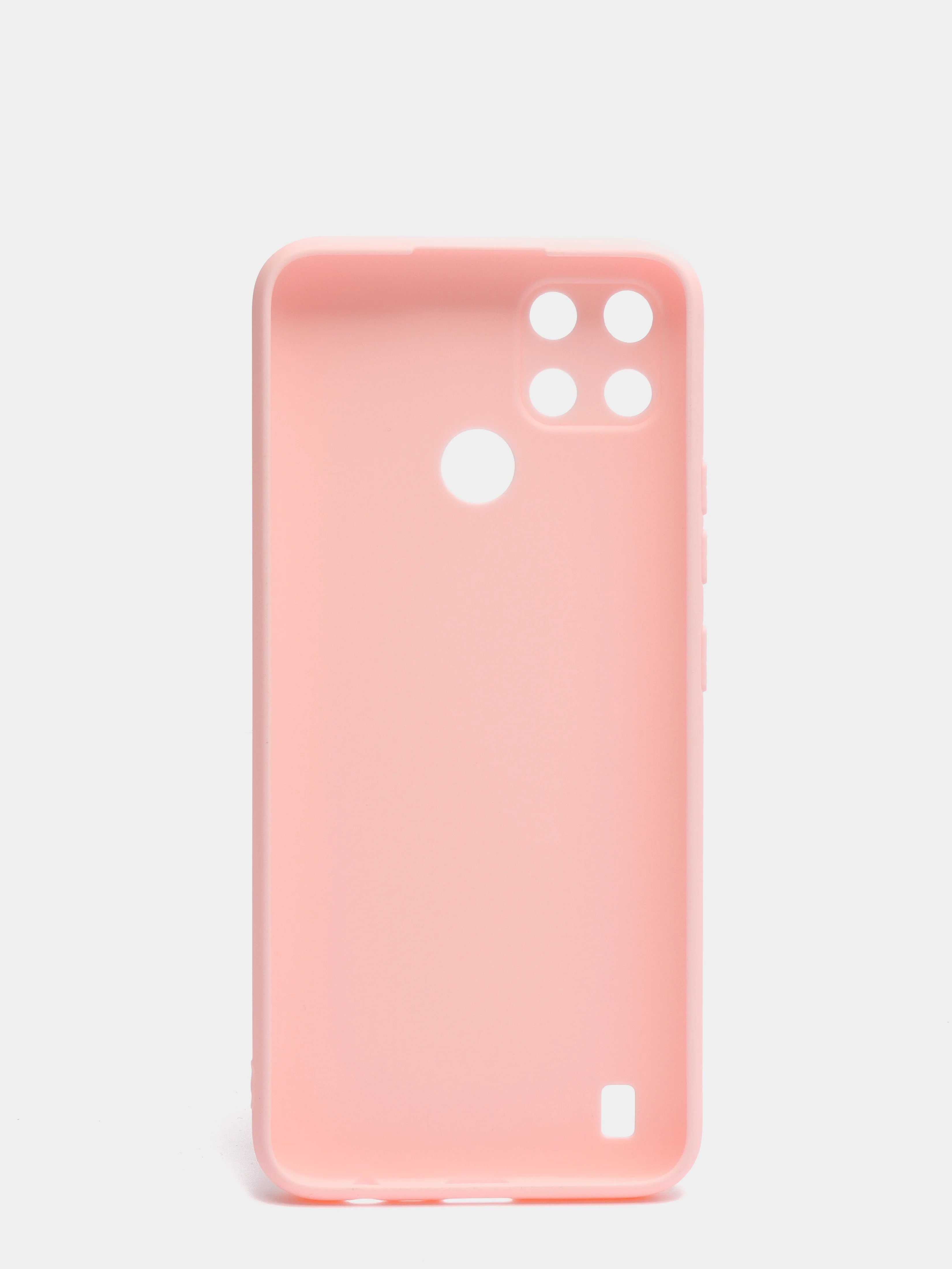 Розовый чехол для Realme C21Y силиконовый, с защитой камеры