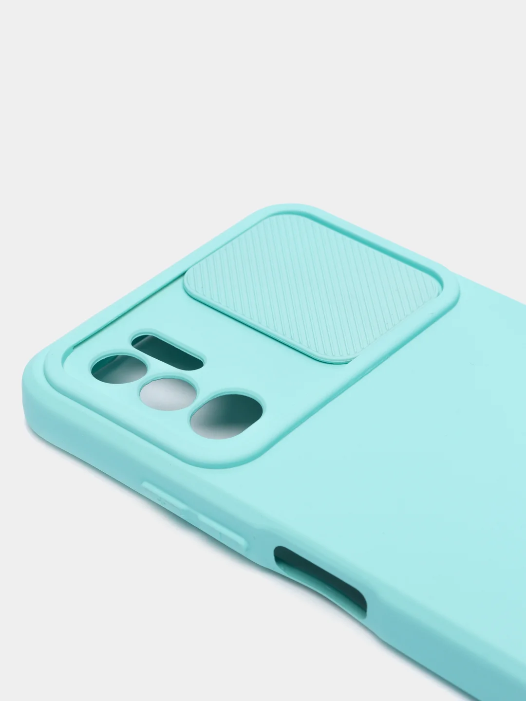 Бирюзовый чехол с раздвижным окном для защиты камеры POCO M3 PRO / NOTE 10T