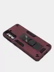 Бордовый чехол 2 в 1 на Samsung S21, подставка и магнитный держатель