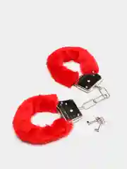 Наручники для секс игр БДСМ металлические с мехом