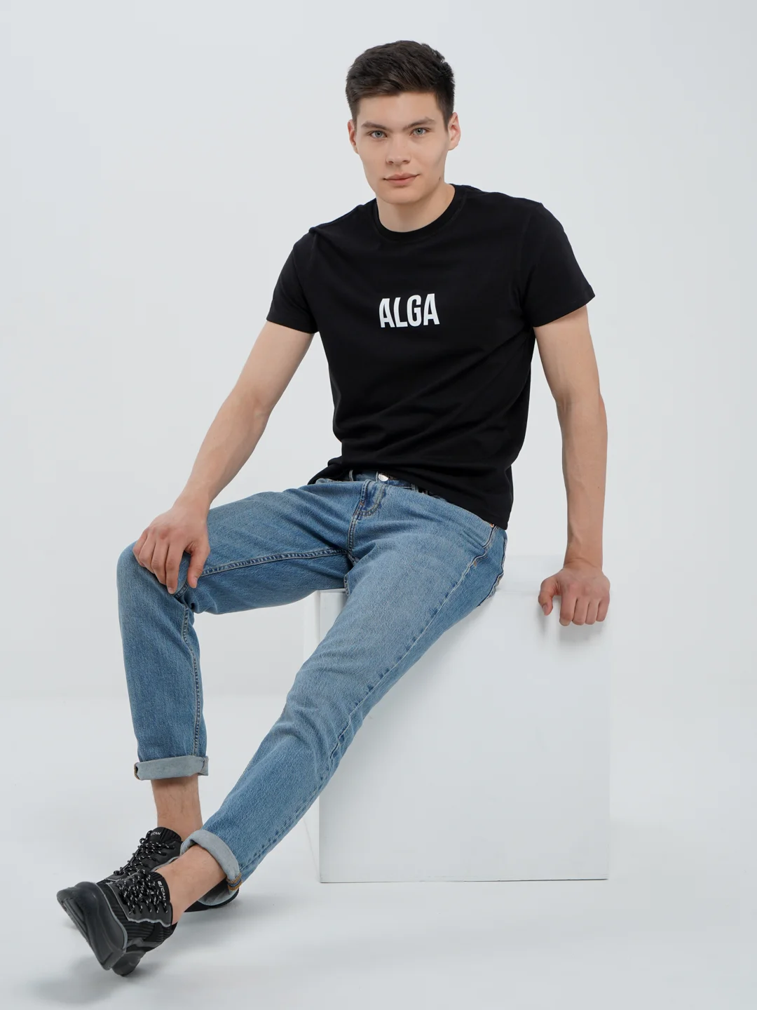 Черный футболка ALGA