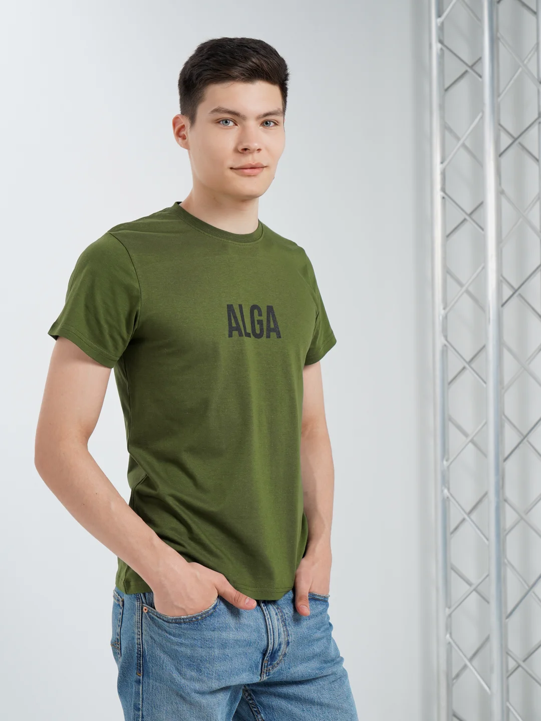 Зелёный хаки футболка ALGA
