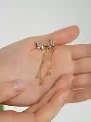 Серьги-гвоздики, пусеты c цирконом, сережки подвески