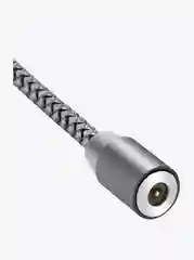 Тёмно-серый кабель зарядный магнитный тканевый MicroUSB/Type-C/Lightning  2.4A, Айфон, Андроид,головка