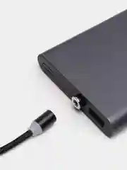 Тёмно-серый кабель зарядный магнитный тканевый MicroUSB/Type-C/Lightning  2.4A, Айфон, Андроид,головка