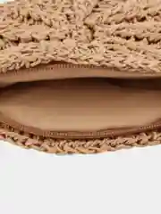 Хаки плетёная круглая женская сумка-мессенджер из ротанга