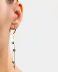 Серьги подвески висячие фианит аквамарин силиконовыми застежки Xuping
