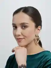 Бронзовый золотистые серьги-гвоздики