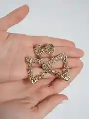 Бронзовый золотистые серьги-гвоздики