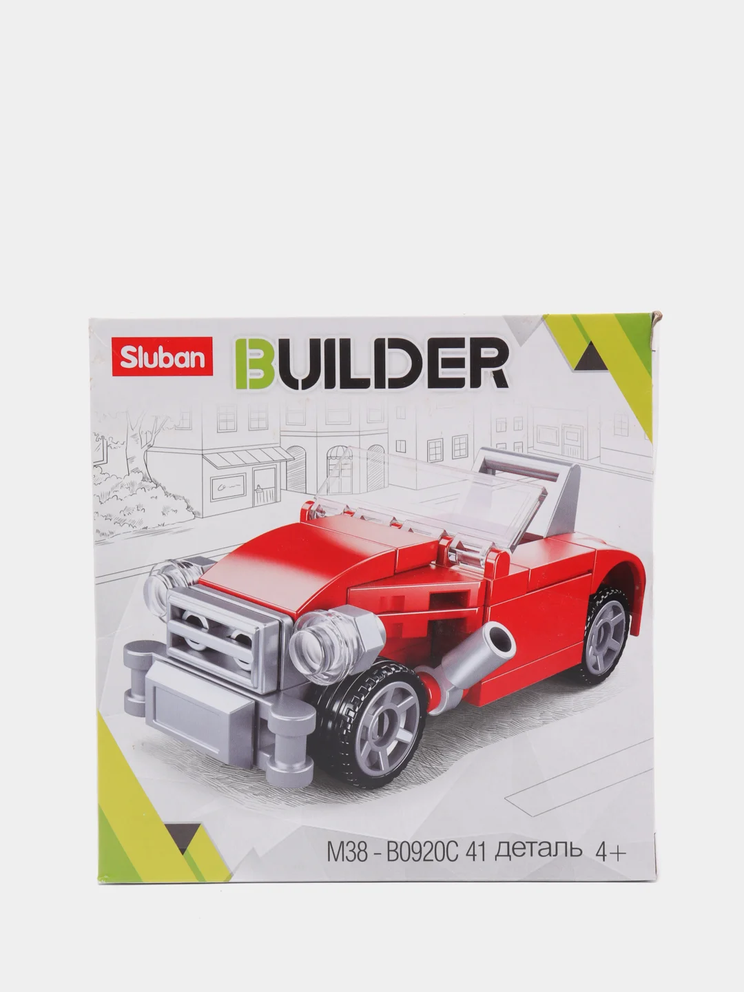 Бордовый конструктор пластиковый Sluban BUILDER "Ретро автомобиль", 44 детали