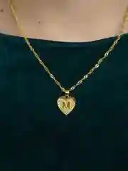 Конфетный цепочка с подвеской в виде сердца с буквой имени, украшение на шею с именным кулоном