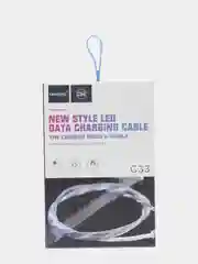 Белый светящийся кабель Lightning / micro-USB для быстрой зарядки телефона
