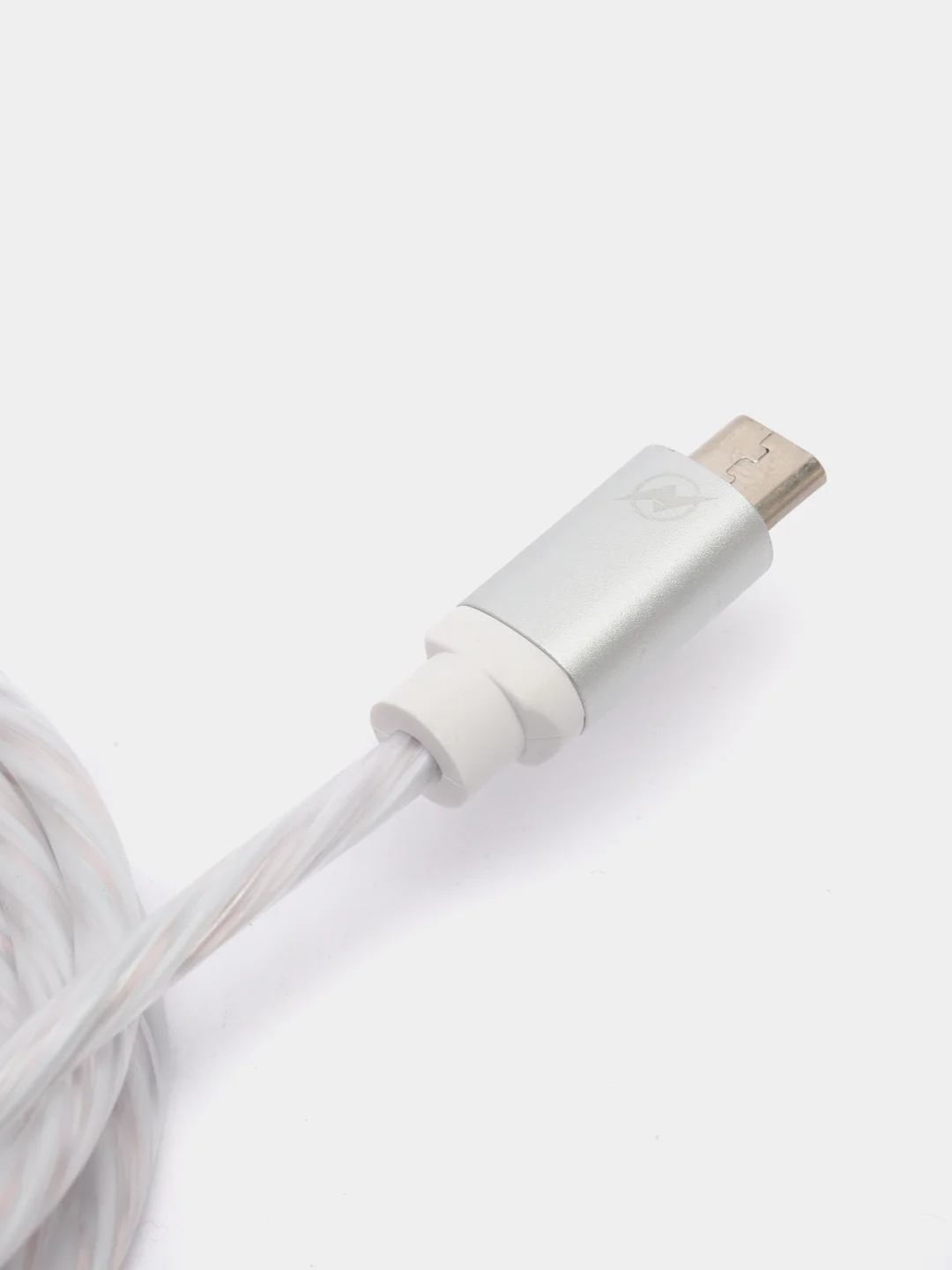 Белый светящийся кабель Lightning / micro-USB для быстрой зарядки телефона