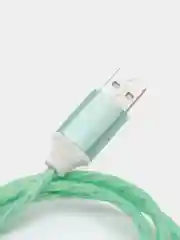 Зеленый светящийся кабель Lightning / micro-USB для быстрой зарядки телефона