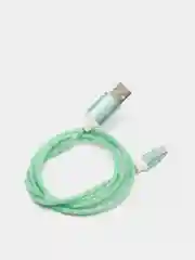 Зеленый светящийся кабель Lightning / micro-USB для быстрой зарядки телефона
