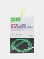 Зеленый светящийся кабель Lightning / micro-USB для быстрой зарядки телефона