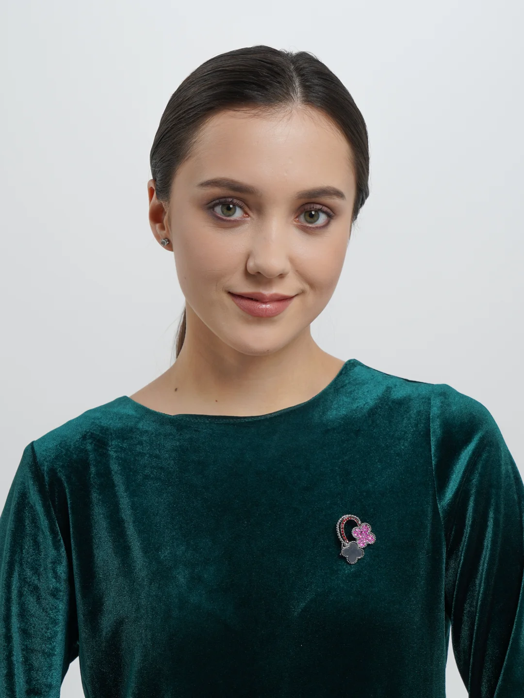 Бирюзовый брошь на одежду "Fashion Jewerly" / значек на одежду