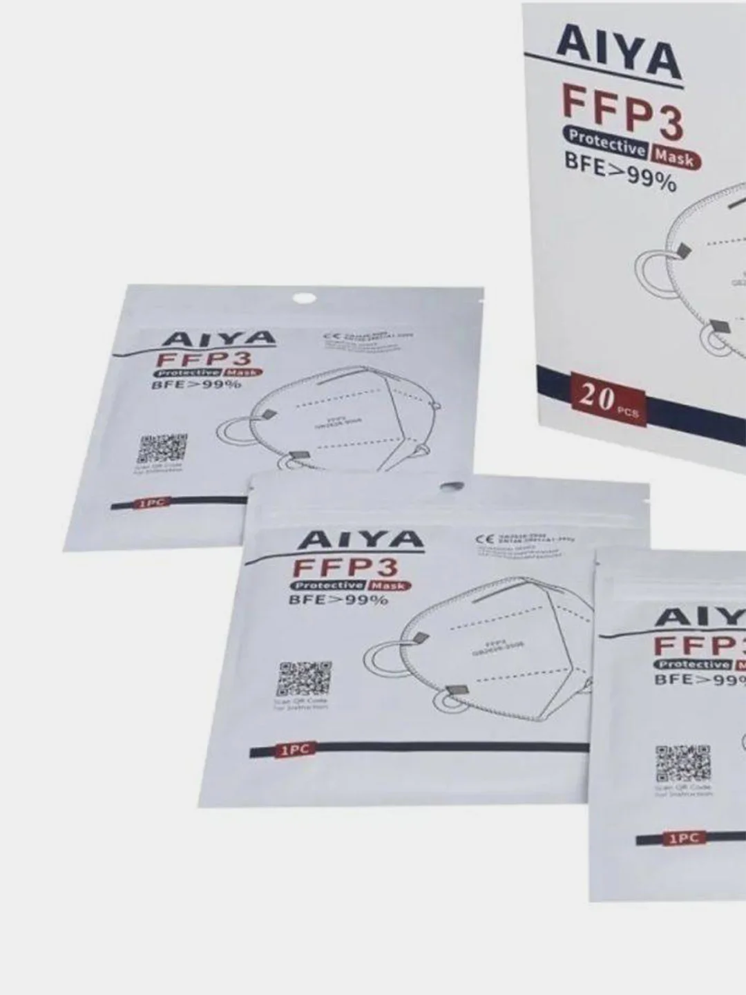 Респиратор с клапаном гигиенический AIYA, FFP3, 1 штука