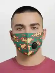 Зеленый маска защитная с дыхательным клапаном многоразовая