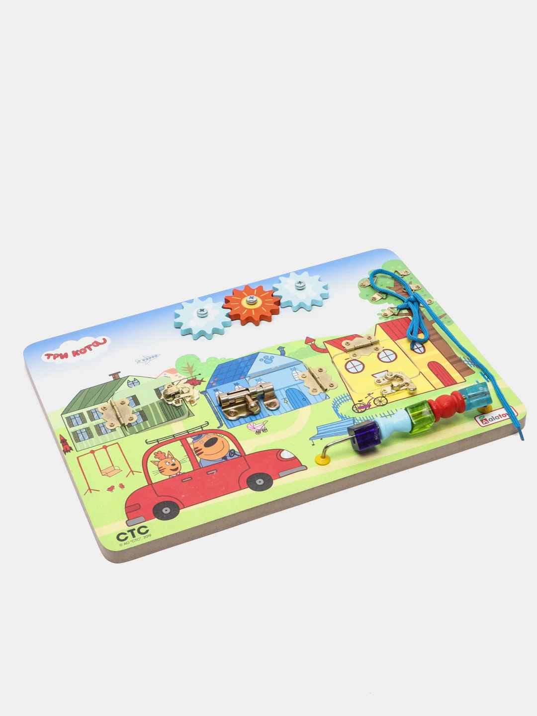 Развивающие игрушки Бизиборд "Где живут коты" Три кота