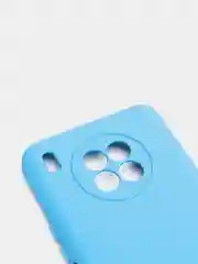 Небесно-голубой чехол Honor 50 lite c защитой камеры и бархатом внутри