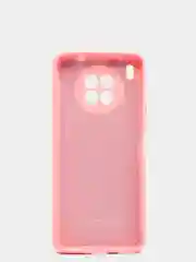 Розовый чехол Honor 50 lite c защитой камеры и бархатом внутри