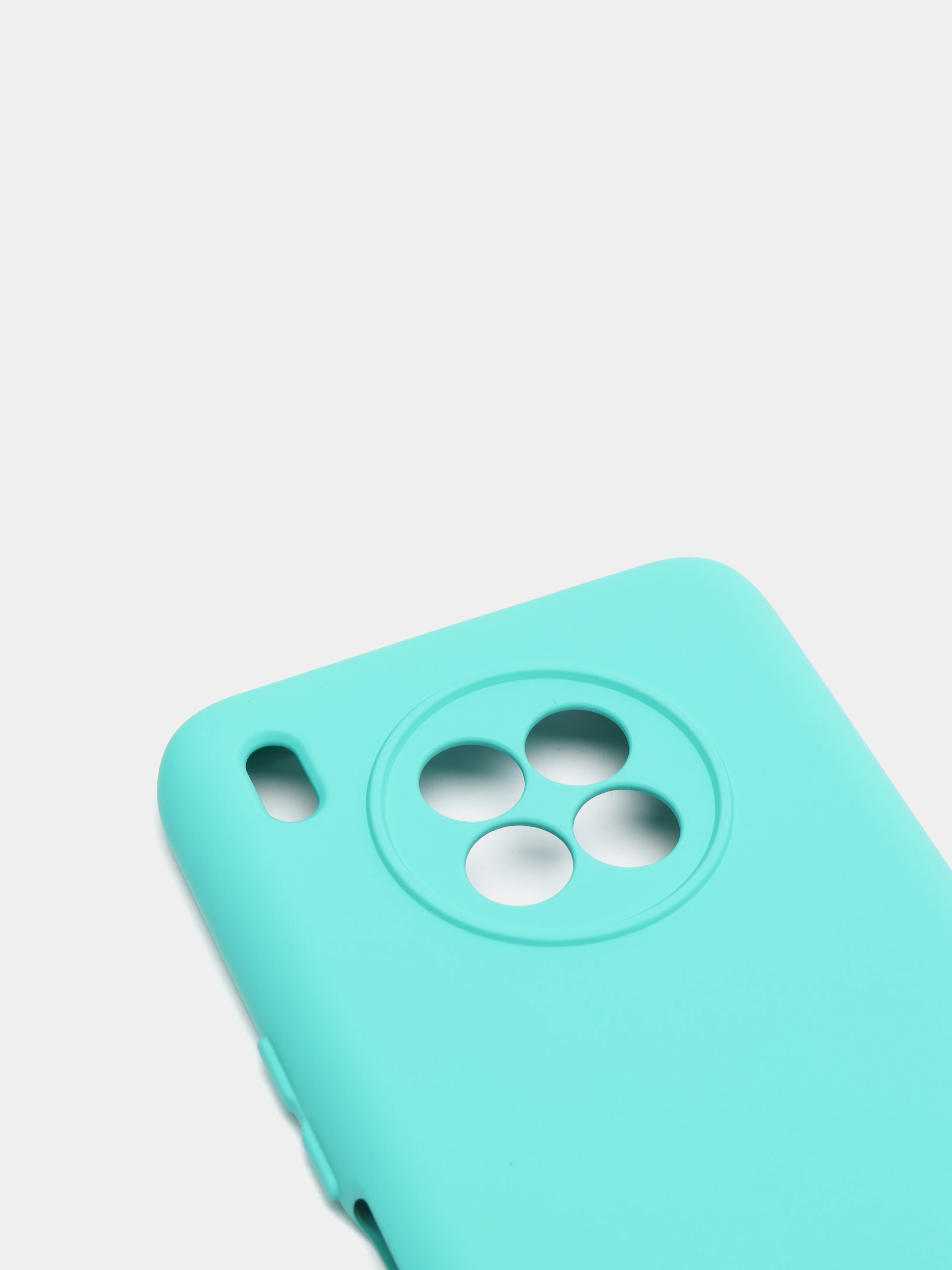 Бирюзовый чехол Honor 50 lite c защитой камеры и бархатом внутри