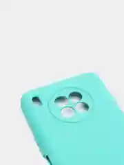 Бирюзовый чехол Honor 50 lite c защитой камеры и бархатом внутри