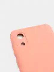 Бежевый чехол для Samsung A03 Core с защитой камеры и с бархатом внутри