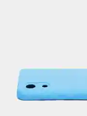 Голубой чехол для Samsung A03 Core с защитой камеры и с бархатом внутри