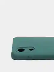 Тёмно-зелёный чехол для Samsung A03 Core с защитой камеры и с бархатом внутри