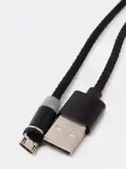 Тёмно-серый кабель зарядный магнитный тканевый MicroUSB/Type-C/Lightning  2.4A, Айфон, Андроид,головка