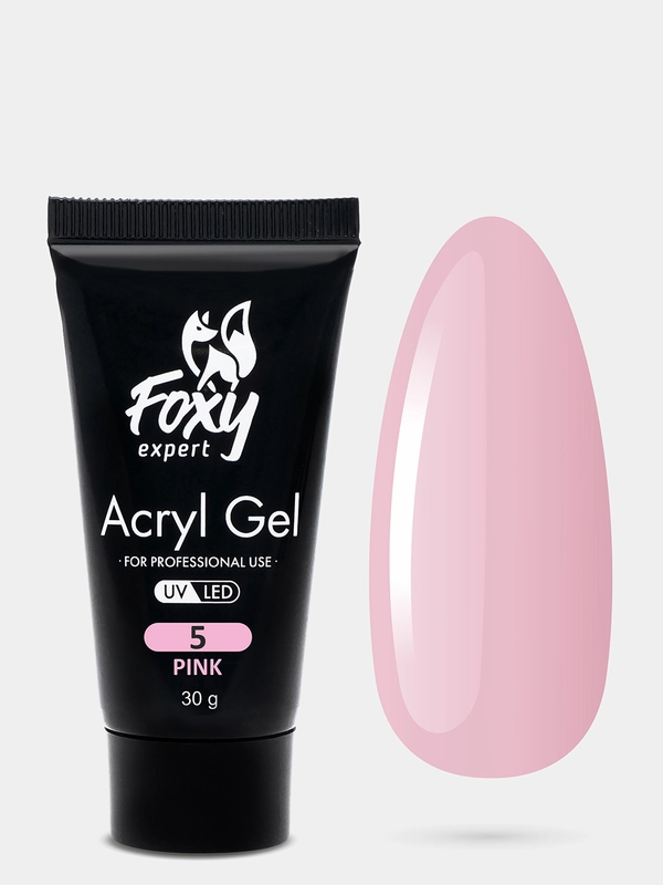 Акрил-гель (Acryl gel) полигель FOXY EXPERT для наращивания ногтей, цветной